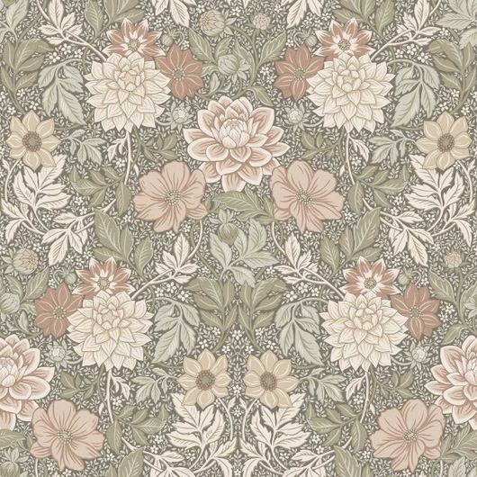 Цифровое панно для интерьера Dahlia Garden Grand Green&Pink, арт 9713W от Borastapeter – великолепные георгины и нежная листва в оттенках белого, желтого и розового сочетаются с насыщенным серо-зеленым и ржаво-красным на глубоком темно-зеленом фоне. Закажите эти изысканные обои в интернет-магазине ODesign. Бесплатная доставка по всей России.