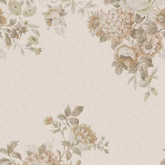 Цифровое панно для стен Hortensia Grand Beige, арт 9714W от Borastapeter – фотообои, на которых гортензия, георгин и роза переплетаются в узоре в теплых приглушенных тонах абрикосово-розового, коричневого, теплого зеленого, светло-серо-зеленого и кремового на фоне цвета яичной скорлупы. Закажите эти изысканные обои в интернет-магазине ODesign. Бесплатная доставка по всей России.