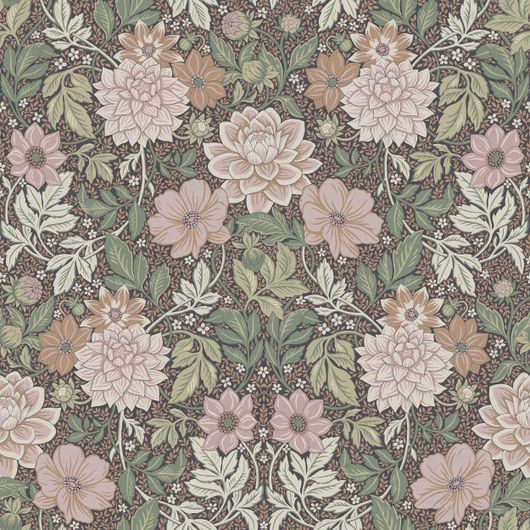Цифровое панно для стен Dahlia Garden Green&Brown, арт 9729W от Borastapeter – великолепные георгины и нежная листва в теплой, мягкой и уютной палитре: розовых, кремовых, светло-терракотовых и теплых зеленых оттенков на темном фоне. Закажите эти изысканные обои в интернет-магазине ODesign. Бесплатная доставка по всей России.