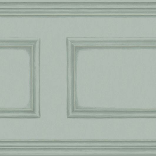 Фриз Library Frieze - великолепный образец горизонтальных обоев с имитацией деревянных панелей бирюзово-серого цвета, которые можно расположить в нижней части стены. Обои для гостиной, кабинета, коридора в салонах ОДизайн.