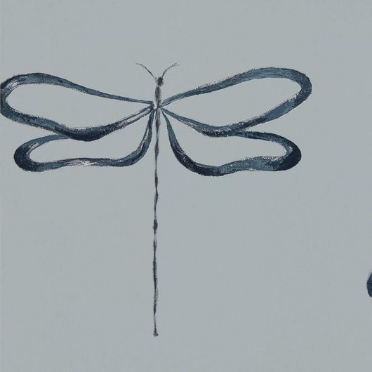 Купить Дизайнерские обои с насекомыми на сером фоне Dragonfly арт. 111932 из  коллекции Japandi от Scion в интернет-магазине с бесплатной доставкой