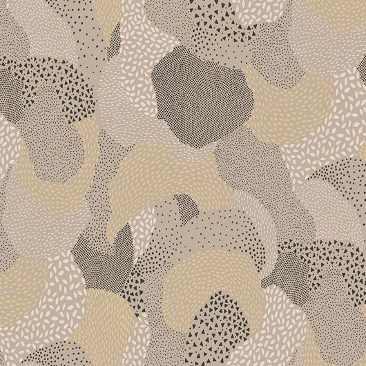 Метровые обои с рельефной фактурой абстрактного рисунка "Drops" из коллекции Bon Voyage, бренд Milassa в бежево-сером цвете, обои для кухни, заказать в интернет-магазине