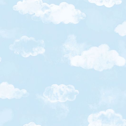 Облака на голубых обоях в детскую из каталога   Aura Kids - Tiny Tots