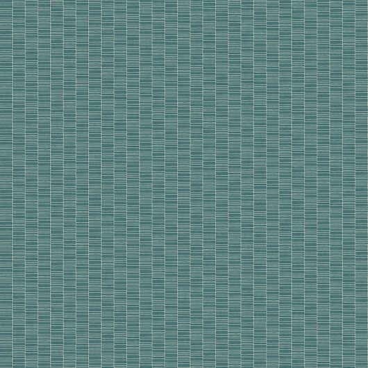Бирюзовые флизелиновые обои Architector "Mondrian" артикул KTM1427 с фактурным клетчатым узором в объеме создающим мелкую полоску или трельяжную решетку