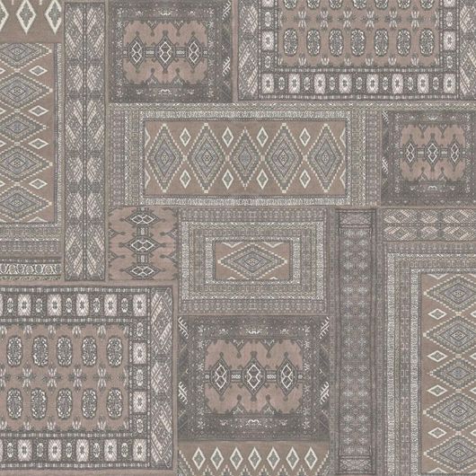 Фотопанно Patchworld - Patined Beige, Mr Perswall с изображением традиционных восточных ковров в приглушенных коричневых оттенках. Выбрать, заказать фотопанно для стен в интернет-магазине, онлайн-оплата.