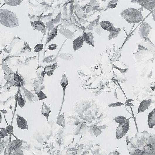 Выбрать дизайнерские обои в спальню Couture Rose арт.PDG711/06 из коллекции Jardin Des Plantes от Designers guild в черно белой гамме в каталоге.