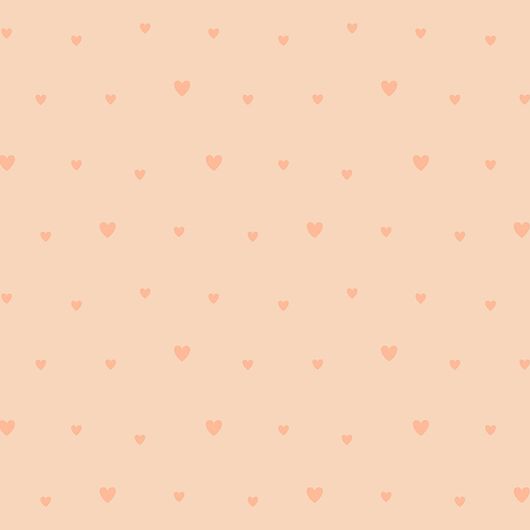 Флизелиновые обои персикового цвета с мелким молодежным узором из сердечек для спальни девочек