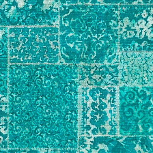 Купить обои Aura Restored Aura Restored Aura Restored FD24060 (2540-24060). Обои под ткань, бирюзовый цвет, обои с орнаментом. Имитация ткани. Геометрический рисунок. Заказать в салоне. Доставка в Москве. Недорого. Выбрать в интернет-магазине. Обои с доставкой