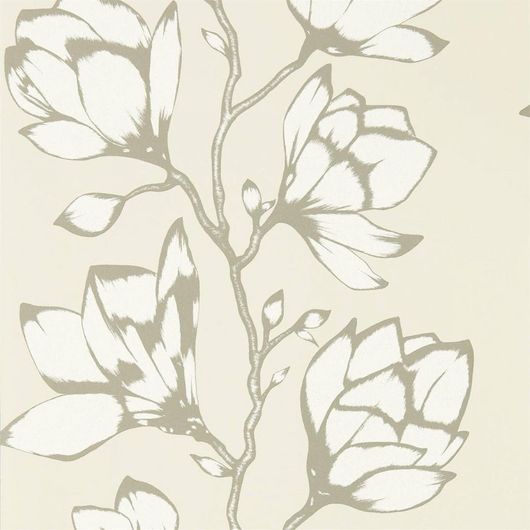 Обои в гостиную арт. 112144 дизайн Lustica из коллекции Salinas от Harlequin, Великобритания с крупным рисунком цветов  на бежевом фоне купить недорого
