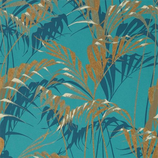 Подобрать обои на основе флизелина со спокойным рисунком пальмовых листьев арт. 216640 от Sanderson из коллекции The Glasshouse с бесплатной доставкой до дома