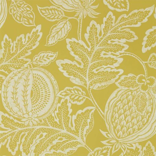 Обои для спальни Cantaloupe арт. 216762 из коллекции Caspian, Sanderson, 	
Великобритания с растительным орнаментом на желтом фоне купить в интернет-магазине.