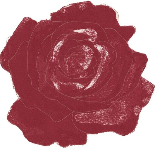 Фотообои DM212-1 с стилизованным рисунком крупной розы красного цвета, как-будто нарисованной широкой кистью на белом фоне. Купить обои в Москве, шведские обои, фотообои, салон обоев, магазин обоев, бесплатная доставка.