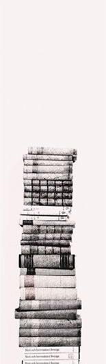 Фотообои DM221-2 с изображением высокой стопки из книг  в серых тонах на белом фоне. Купить обои в Москве, шведские обои, фотообои, салон обоев, магазин обоев, бесплатная доставка.