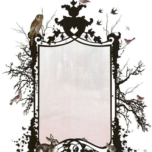 Фотопанно Magical mirror, Mr. Perswall с изображением "волшебного" зеркала, оформленного цветами и растениями и окруженное очаровательными зверями и птицами. Выбрать, заказать фотообои для детской, прихожей в интернет-магазине, бесплатная доставка.