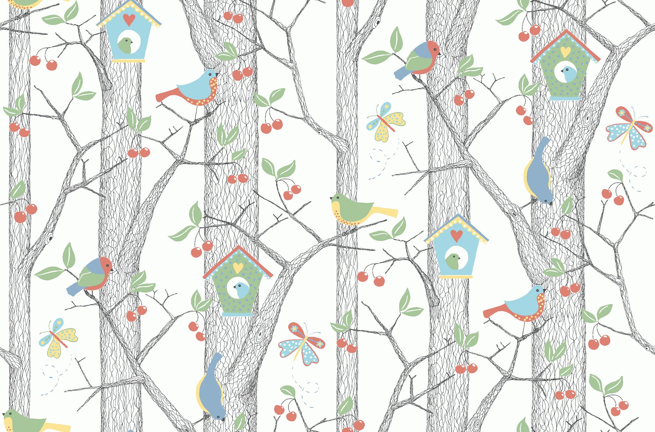 Детские обои для стен Cherry Friends Borastapeter 6261 Швеция Флизелин ...