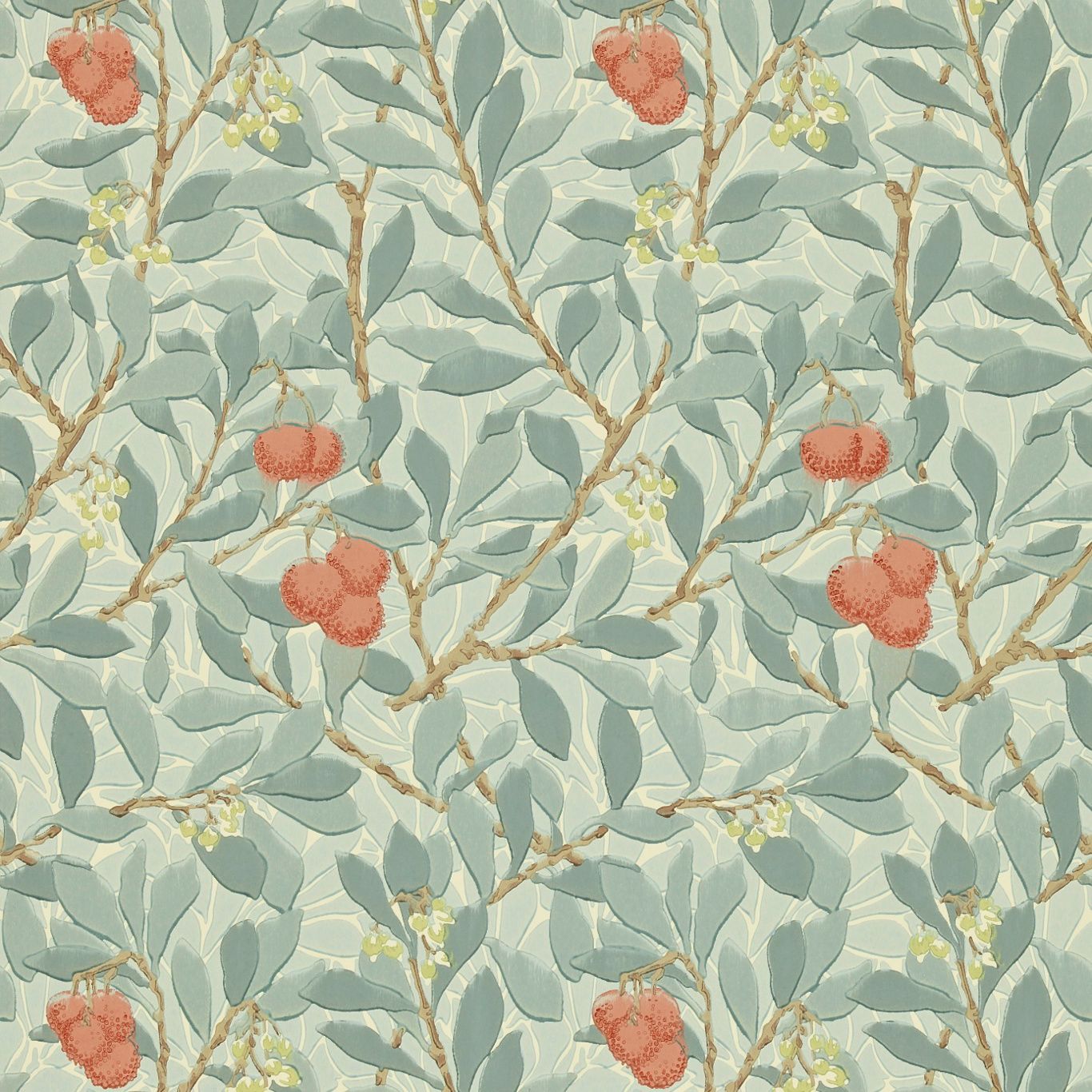 Morris & Co Arbutus Blue Pink Morris Co