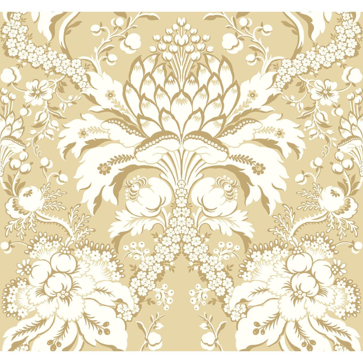 Бумажные обои French Artichoke Damask York DM4953 Англия Бумага - Акрил ...