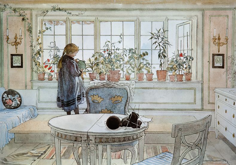 Carl Larsson интерьер комнаты