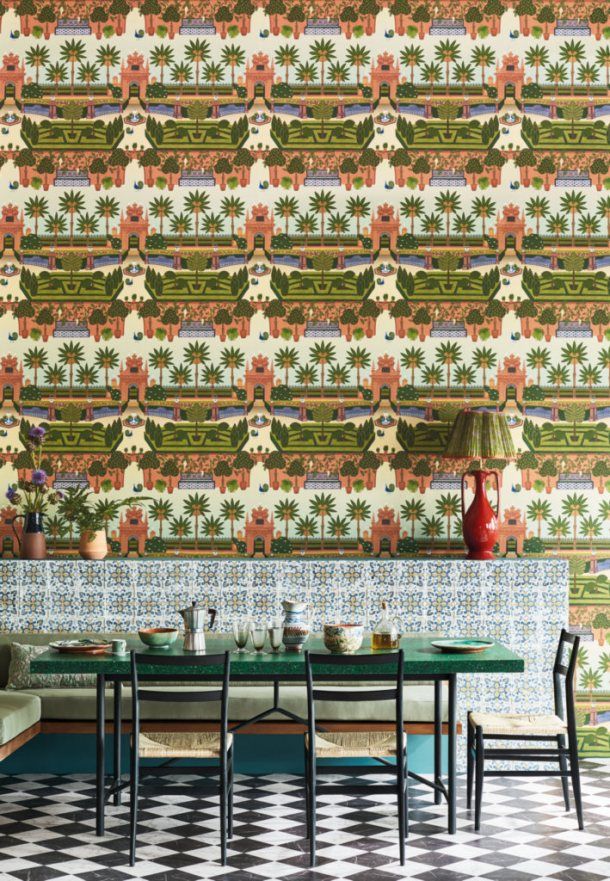 Флизелиновые обои Alcazar Gardens в интерьере Артикул: 117/7020, Cole&Son