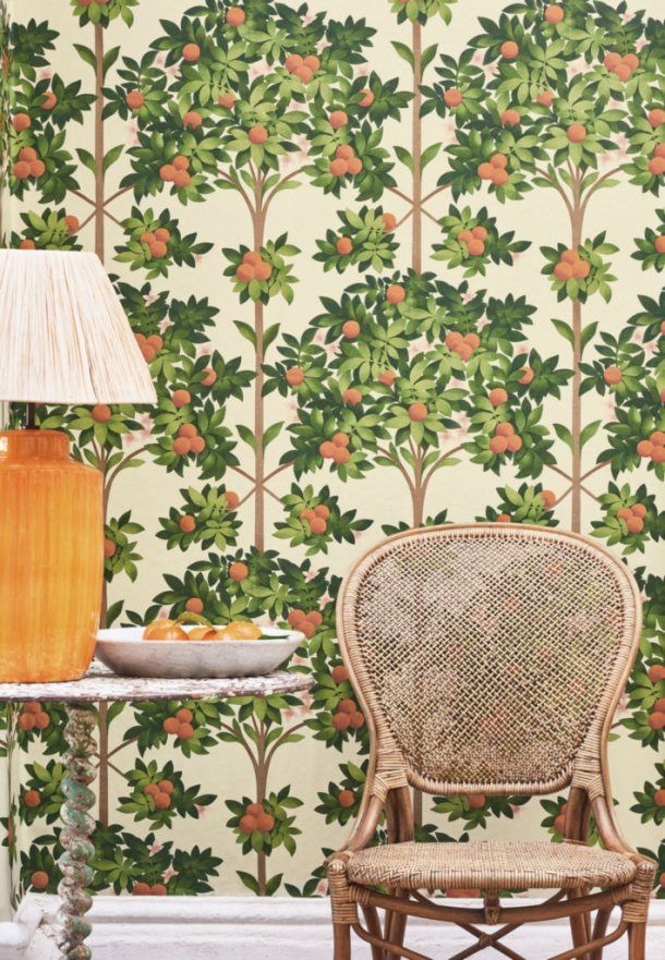 Дизайнерские обои Orange Blossom в интерьере Артикул:117/1001, Cole&Son