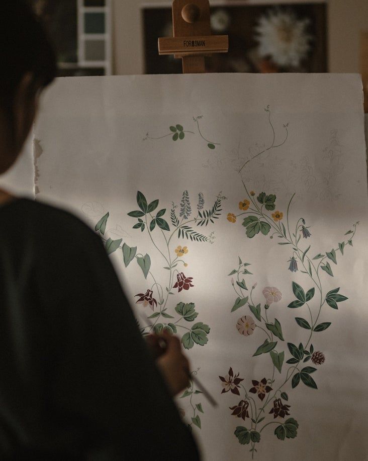 Процесс создания обоев Midsummer Eve by Borastapeter