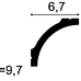 Чертеж потолочного плинтуса арт. CB522N от Orac Decor . Карниз среднего размера с простым изгибом.