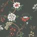 Обои Cole & Son - "Camellia" арт. 115/8026.  Поверх принта из архивной коллекции Cole & Son с эффектом кракелюра, изображено дерево камелии японской в белом и красном цвете на угольном фоне. Обои в Москве, адреса магазинов, каталог обоев