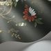Обои Cole & Son - "Camellia" арт. 115/8026. Поверх принта из архивной коллекции Cole & Son с эффектом кракелюра, изображено дерево камелии японской в белом и красном цвете на угольном фоне. Обои в гостиную, стильные обои, флизелиновые обои