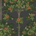 Флизелиновые обои пр-во Великобритания коллекция Seville от Cole & Son, с рисунком под названием Orange Blossom фруктовые деревья на темном фоне. Обои для гостиной, обои для спальни. Онлайн оплата, большой ассортимент, бесплатная доставка