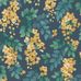Флизелиновые обои пр-во Великобритания коллекция Seville от Cole & Son, переливающийся  цветочный рисунок цвета охра под названием Bougainvillea на темном фоне. Обои для спальни, обои для кухни, обои для гостиной. Купить обои в салоне Одизайн, большой ассортимент, бесплатная доставка