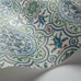 Флизелиновые обои пр-во Великобритания коллекция Seville от Cole & Son, рисунок под названием Piccadilly имитация керамической плитки в зеленом и синем цвете на светлом фоне. Обои для кухни. Купить обои в интернет-магазине, бесплатная доставка, большой ассортимент