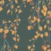 Обои Fardis - Kachura арт.117096  созданы, чтобы в точности воспроизвести  ощущение словно Вы сидите под сенью берёзы, чьи ласковые ветви грациозно покачиваются вокруг. На фоне темного изумрудного металлика пламенеют оранжевые листья, на бирюзовых ветвях березы. Обои для ремонта, Обои для комнаты, красивые обои.