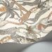 Флизелиновые обои Safari Totem из коллекции Ardmore - Jabula в оттенках имбирного и серо-коричневого пергаментном фоне с орнаментом, "вырастающим" из пар леопардов, жирафов и слонов, исполняющих замысловатый танец вокруг пальмы заказать в интернет-магазине с бесплатной доставкой.