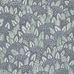 Обои Zulu Terrain от Cole & Son в цветах индиго и серо-голубого, с абстрактной пейзажной композицией из контуров перьев и деревьев среди холмов и долин. Купить английские обои в салонах Москвы.