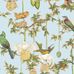 Детальный фрагмент флизелиновых обоев Baobab Botanica Sky Blue арт. 129/2007 от Cole&Son каталог Ardmore Baobab, детальная прорисовка баобаба и роскошных птиц на небесно-голубом фоне.