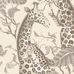 Роскошные флизелиновые обои Royal Giraffe Pebble арт. 129/3011 от Cole&Son каталог Ardmore Baobab, детальная прорисовка королевских жирафов на фоне сложного каменистого цвета.