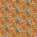 Детальный фрагмент флизелиновых обоев Afrika Damask Tangerine & Marigold арт. 129/5018 от Cole&Son(Англия) каталог Ardmore Baobab, тонкая прорисовка в виде дамасского дерева органичной формы в цветах мандарина и календулы.