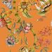 Изысканный рисунок флизелиновых обоев Protea Panthera Clementine арт. 129/6022 от Cole&Son (Великобритания) каталог Ardmore Baobab с романтичными пантерами на ветвях Протеи на фоне цвета Клементина.