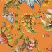 Детальный фрагмент рисунка флизелиновых обоев Protea Panthera Clementine арт. 129/6022 от Cole&Son (Великобритания) каталог Ardmore Baobab с романтичными пантерами на ветвях Протеи на фоне цвета Клементина.