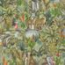 Изысканные обои Injisuthi Jade  арт. 129/9046 от Cole&Son(Англия) из каталога Ardmore Baobab со сложным рисунком флоры и фауны южной африки в нефритовом цвете ручной работы.