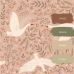 Флизелиновые обои Swans terracotta pink арт. 130957 — романтичные обои с лебедями для спальни и гостиной.