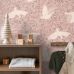 Флизелиновые обои Swans antique pink арт. 130958 — романтичные обои с лебедями для кабинета.
