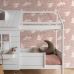 Флизелиновые обои Swans antique pink арт. 130958 — романтичные обои с лебедями для детской.