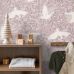 Флизелиновые обои Swans lilac purple арт. 130959 — романтичные обои с лебедями для детской игровой комнаты.