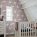 Флизелиновые обои Swans lilac purple арт. 130959 — романтичные обои с лебедями для детской спальни.
