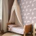 Флизелиновые обои Swans lilac purple арт. 130959 — романтичные обои с лебедями для детской.
