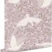 Флизелиновые обои Swans lilac purple арт. 130959 — романтичные обои с лебедями для стен.