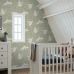 Флизелиновые обои Swans mint green арт. 130960 — романтичные обои с лебедями для детской комнаты.