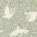 Флизелиновые обои Swans mint green арт. 130960 — романтичные обои с лебедями для комнаты.