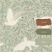Флизелиновые обои Swans mint green арт. 130960 — романтичные обои с лебедями для детской спальни.